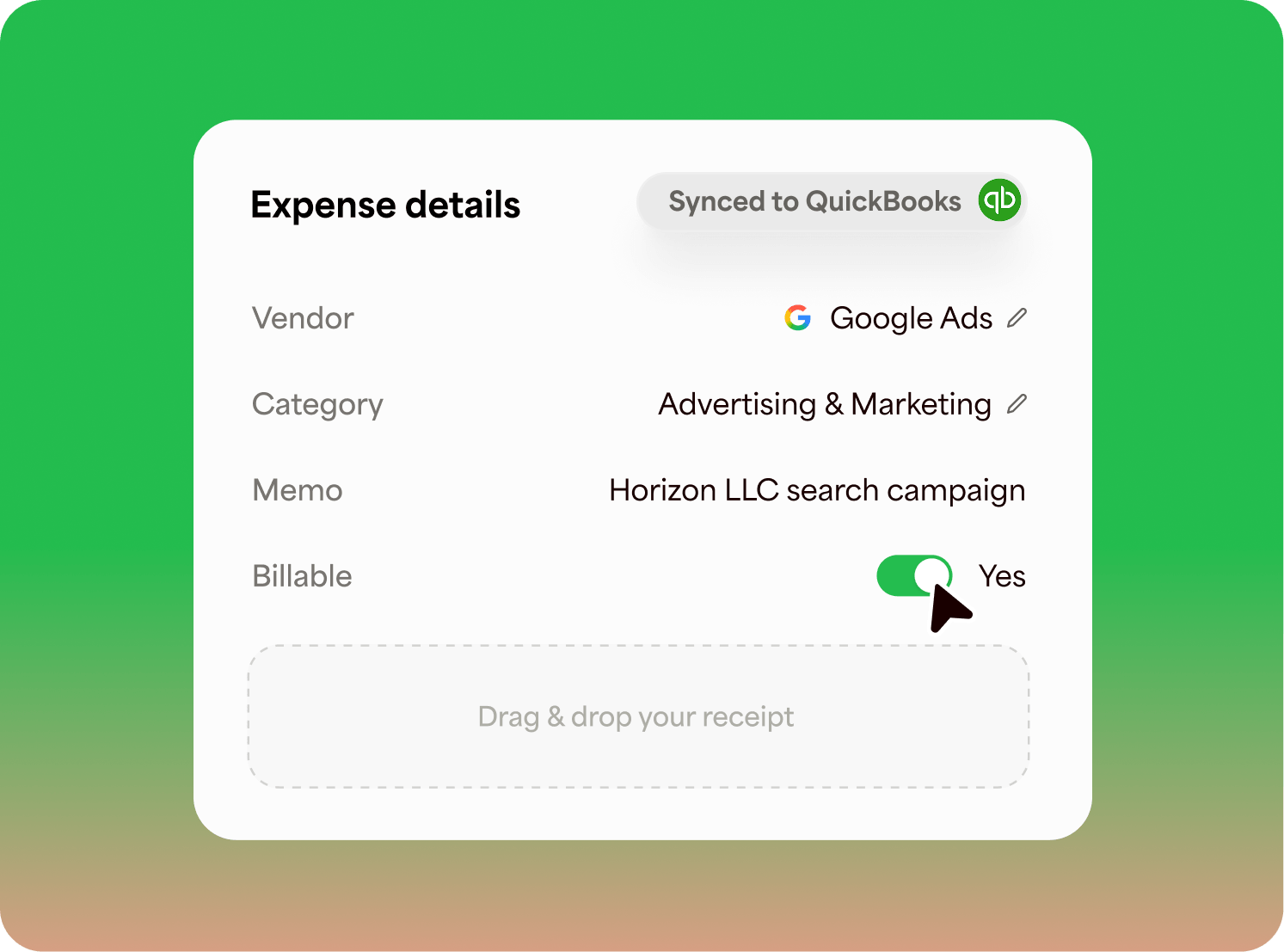 Unified ledger synced to QuickBooks